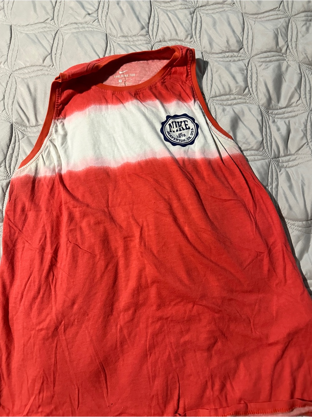 Women’s Nike Red and White Tie-Dye Tank